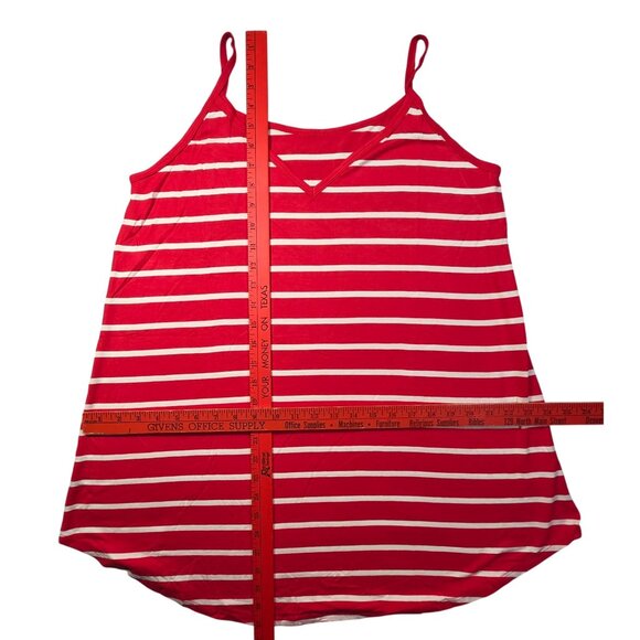Tank Top Womens XL Striped Red & White Light Weight Flowy Rayon/Spandex  New - Picture 8 of 8
